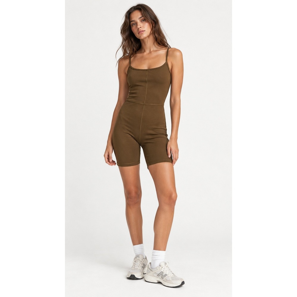 Wilfred Free Aritzia Freestyle Romper Brown Sleeveless Bodysuit- Size S